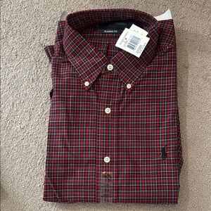 Polo by Ralph Lauren Red and Black Casual Button Down Shirt